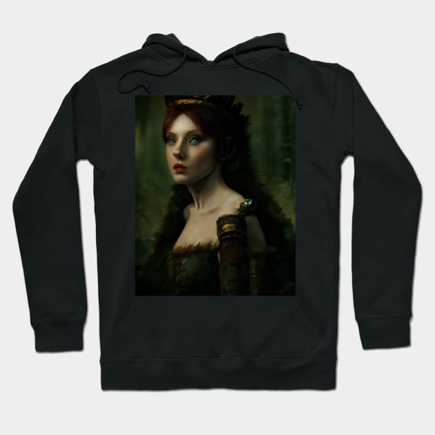 Wilda - Casual Portrait Of Green Eyes Beautiful Priness Hoodie by AIPerfection